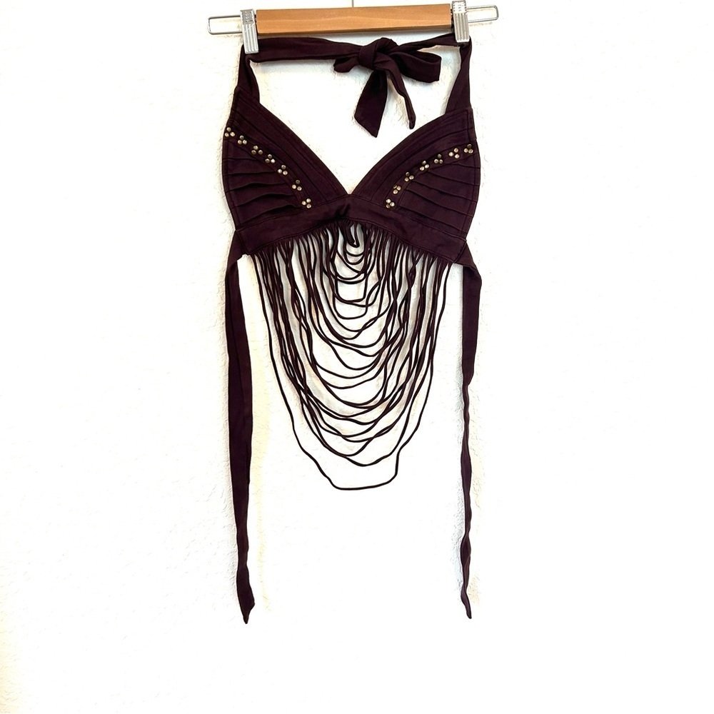 KayoAnimeClothing Xavi String Studs Bra maroon small - Picture 2 of 10